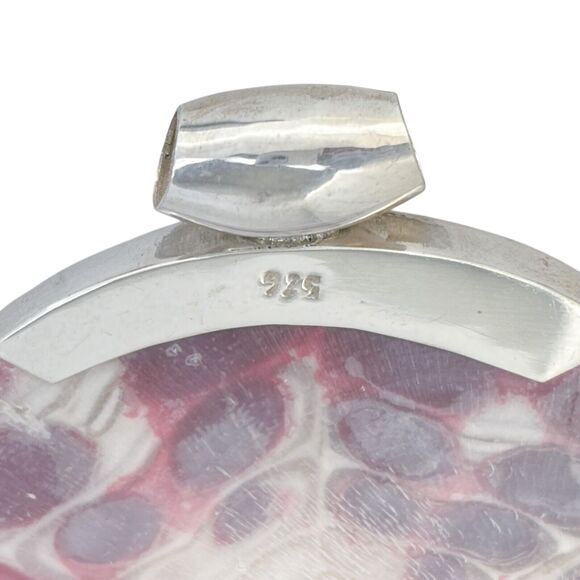 Vintage Sterling Silver 925 6cm Red Spider Shell and Resin Pendant - Picture 5 of 7